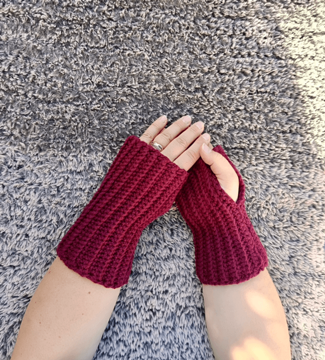 Mitaines femmes MONA en Crochet - Taille M - Fait Main 