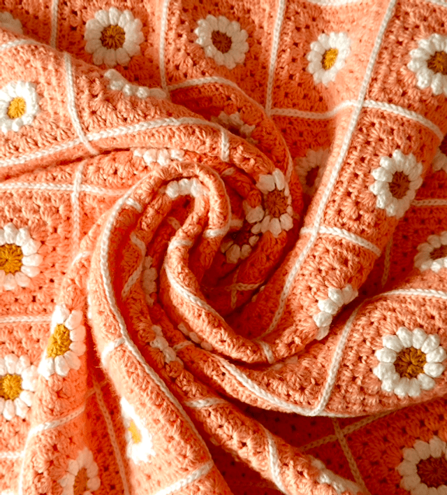 Couverture de Naissance Daisy - en Crochet - Pamplemousse