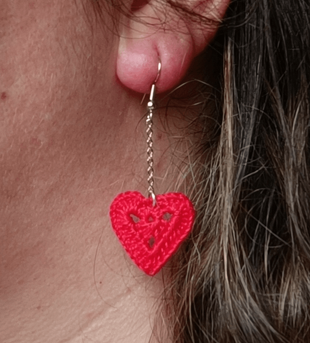 Boucles d’oreilles CARMEN  en Micro crochet - Rouge Carmin