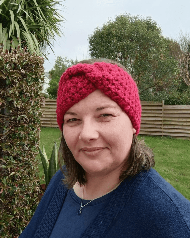 Headband Twist LOVE au crochet - Fait main