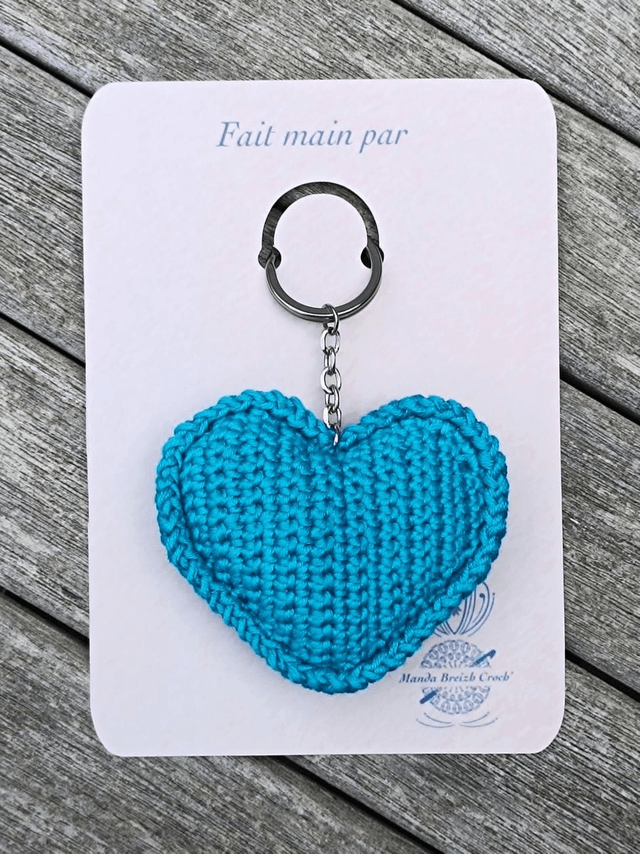 Porte-clés LOVE en crochet - Turquoise 
