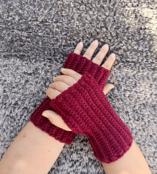 Mitaines femmes MONA en Crochet - Taille M - Fait Main 