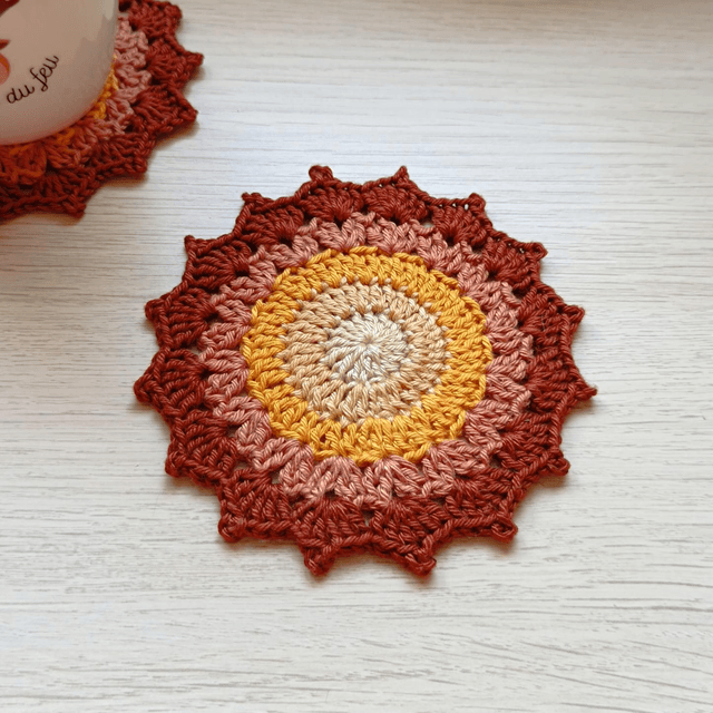 Sous-tasses MANDALAS en Crochet - Fait Main