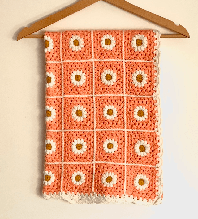 Couverture de Naissance Daisy - en Crochet - Pamplemousse
