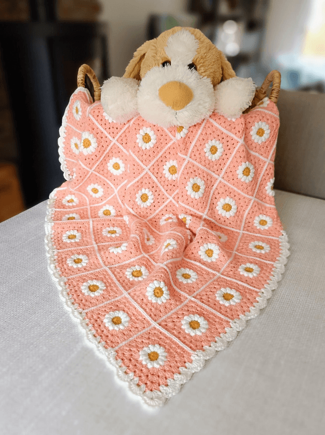 Couverture de Naissance Daisy - en Crochet - Pamplemousse