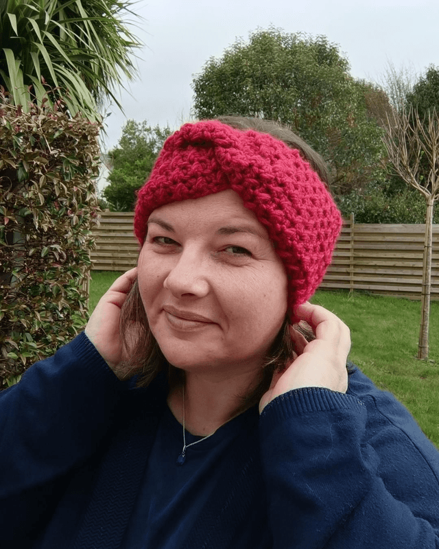 Headband Twist LOVE au crochet - Fait main