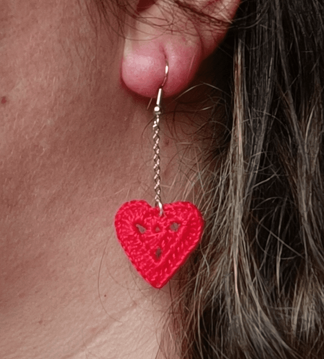 Boucles d’oreilles CARMEN  en Micro crochet - Rouge Carmin