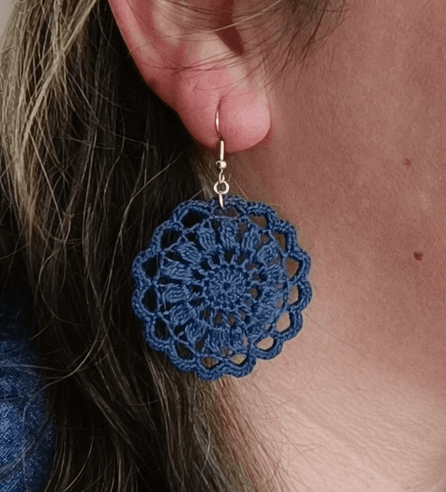 Boucles d’oreilles MANDY en Micro-Crochet - Indigo