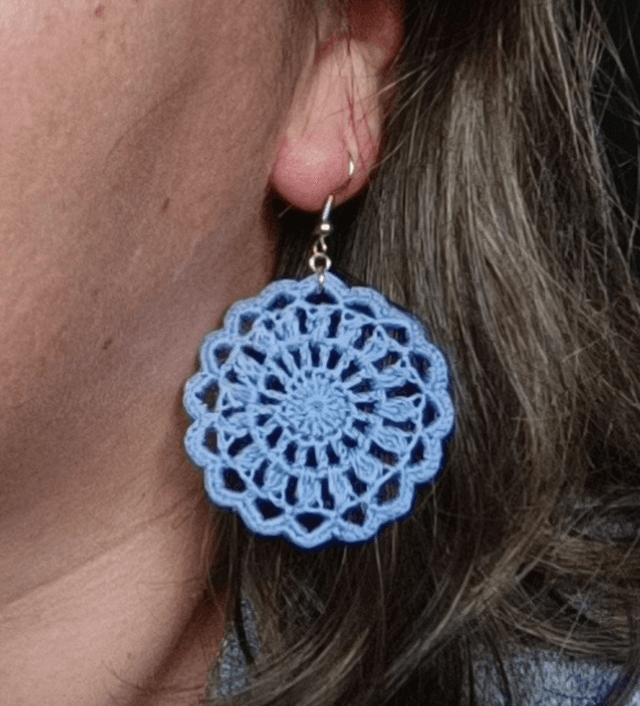 Boucles d’oreilles MANDY en Micro-Crochet - Bleuet