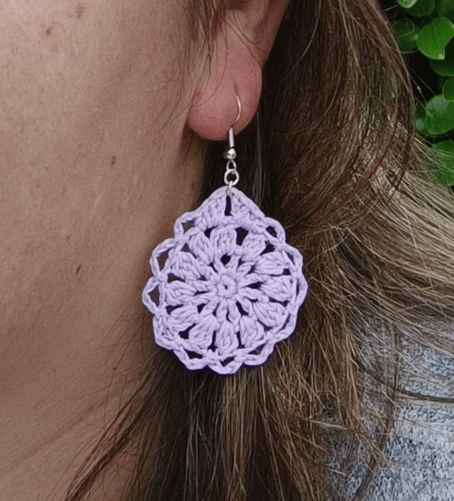 Boucles d’oreilles LUNA en  Micro-Crochet - Parme