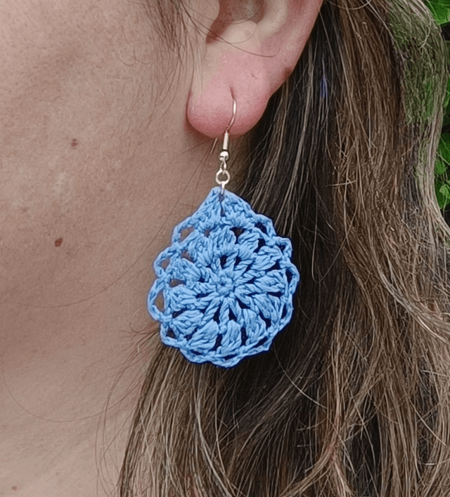 Boucles d’oreilles LUNA en Micro-Crochet - Ciel 