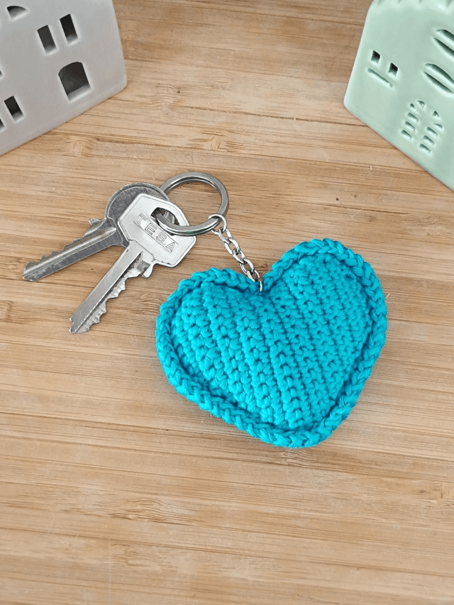 Porte-clés LOVE en crochet - Turquoise 